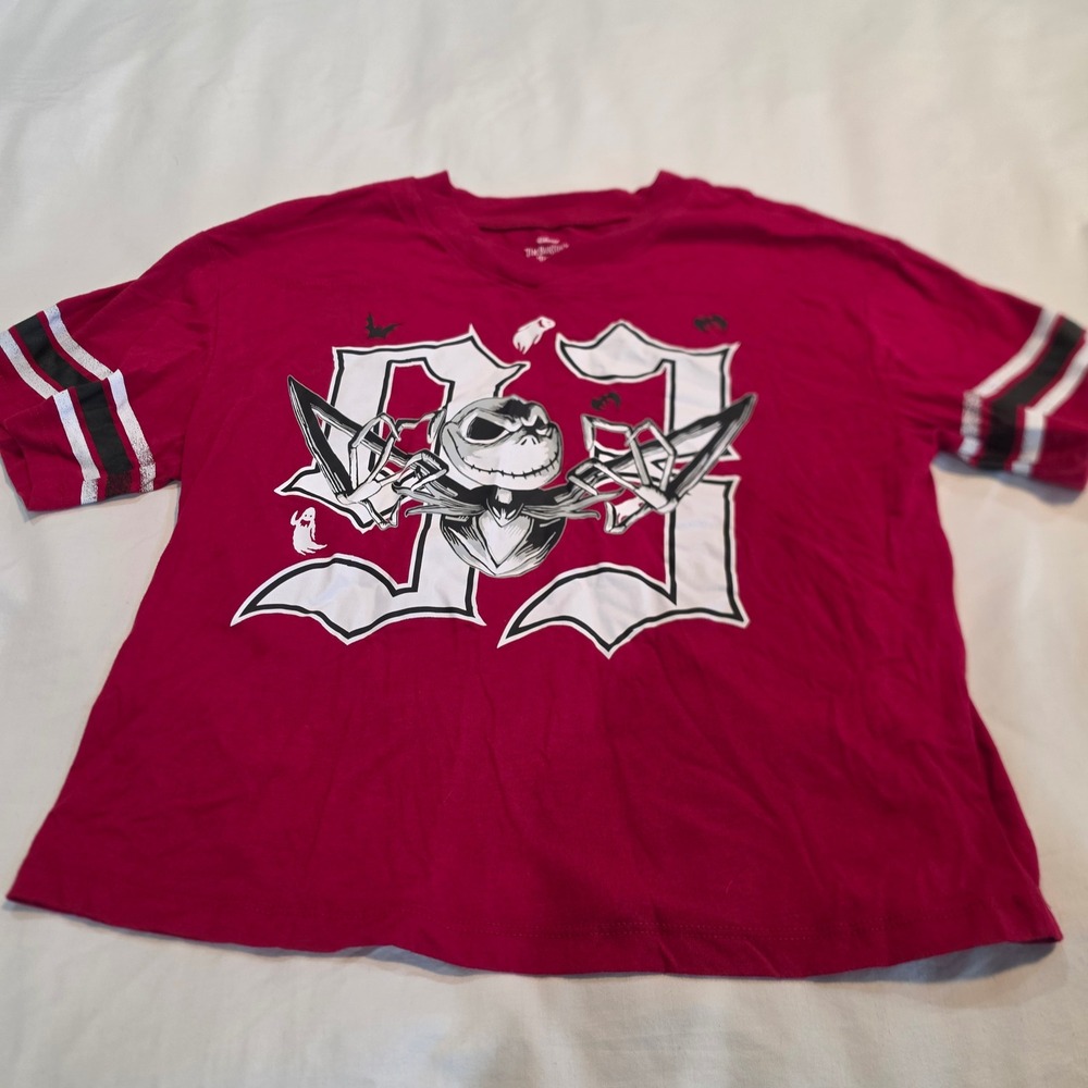 Disney Nightmare Before Christmas Shirt Womens XS Burgundy Good Jack Skellington